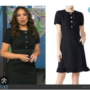 Tory Burch Black Ruffle short sleeve dress SZ 00